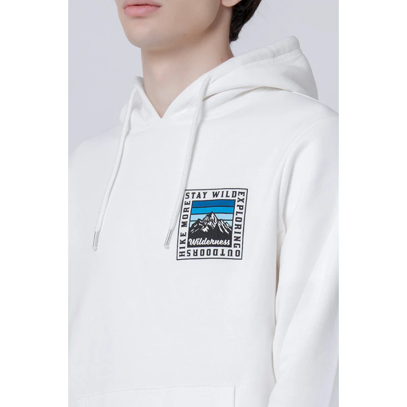 Men's Off White Graphic Print Hoodie - Image 4