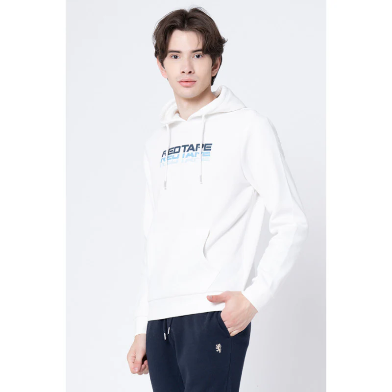 Men's Off White Graphic Print Hoodie - Image 2