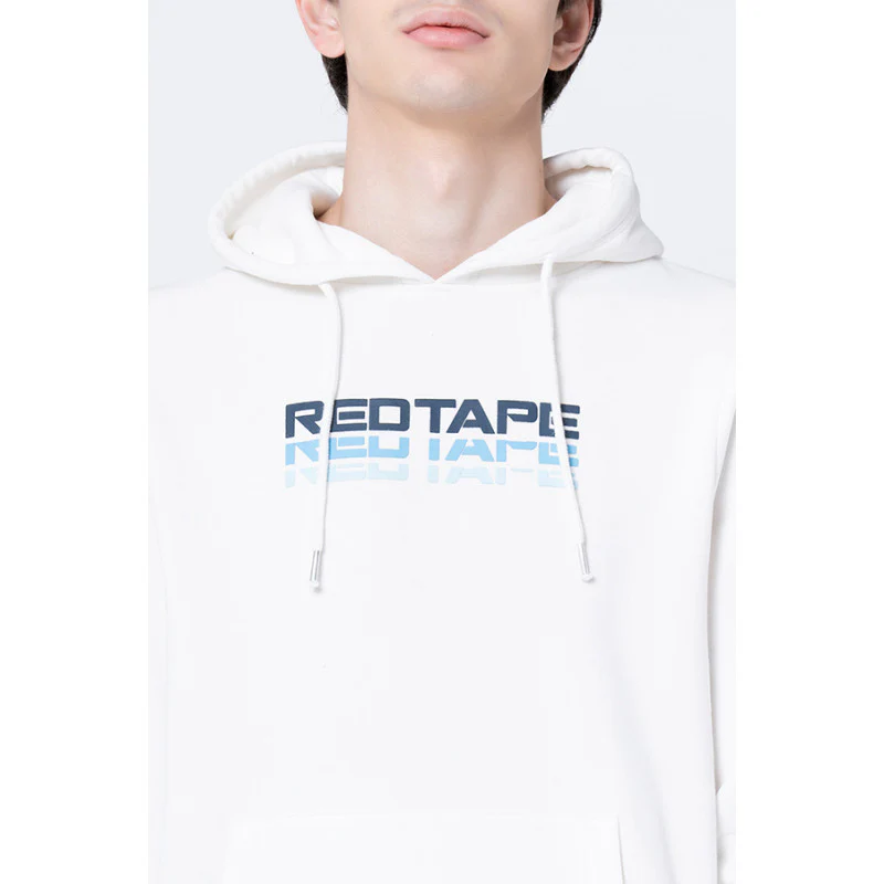 Men's Off White Graphic Print Hoodie - Image 4