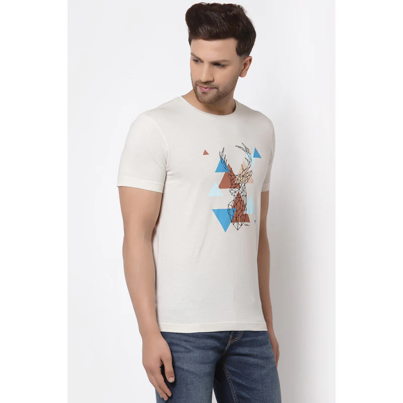 Men Off White Printed T-Shirt - Image 2