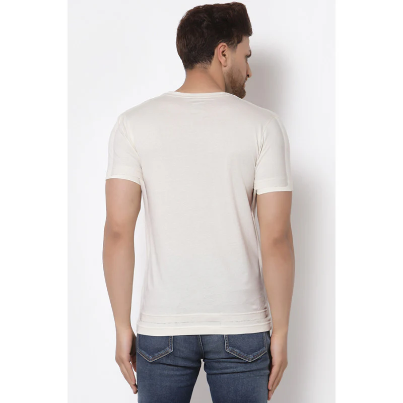 Men Off White Printed T-Shirt - Image 3