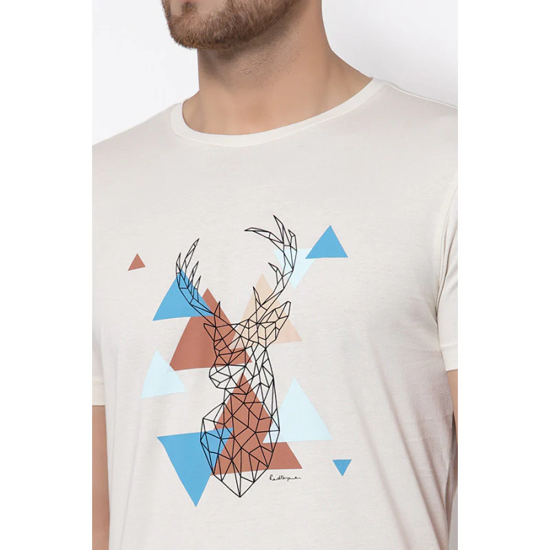 Men Off White Printed T-Shirt - Image 5