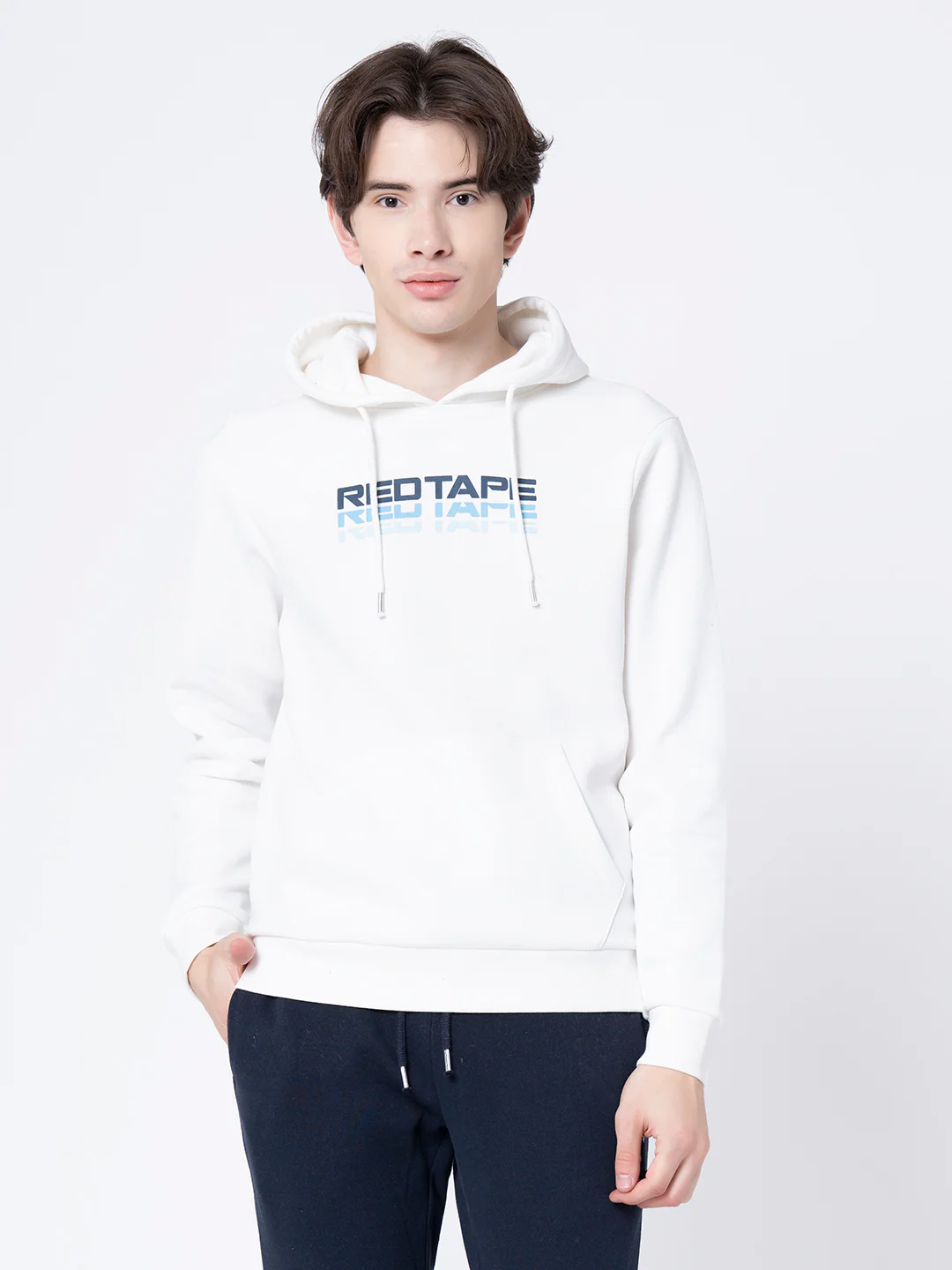 Men's Off White Hooded Sweatshirt - Image 2