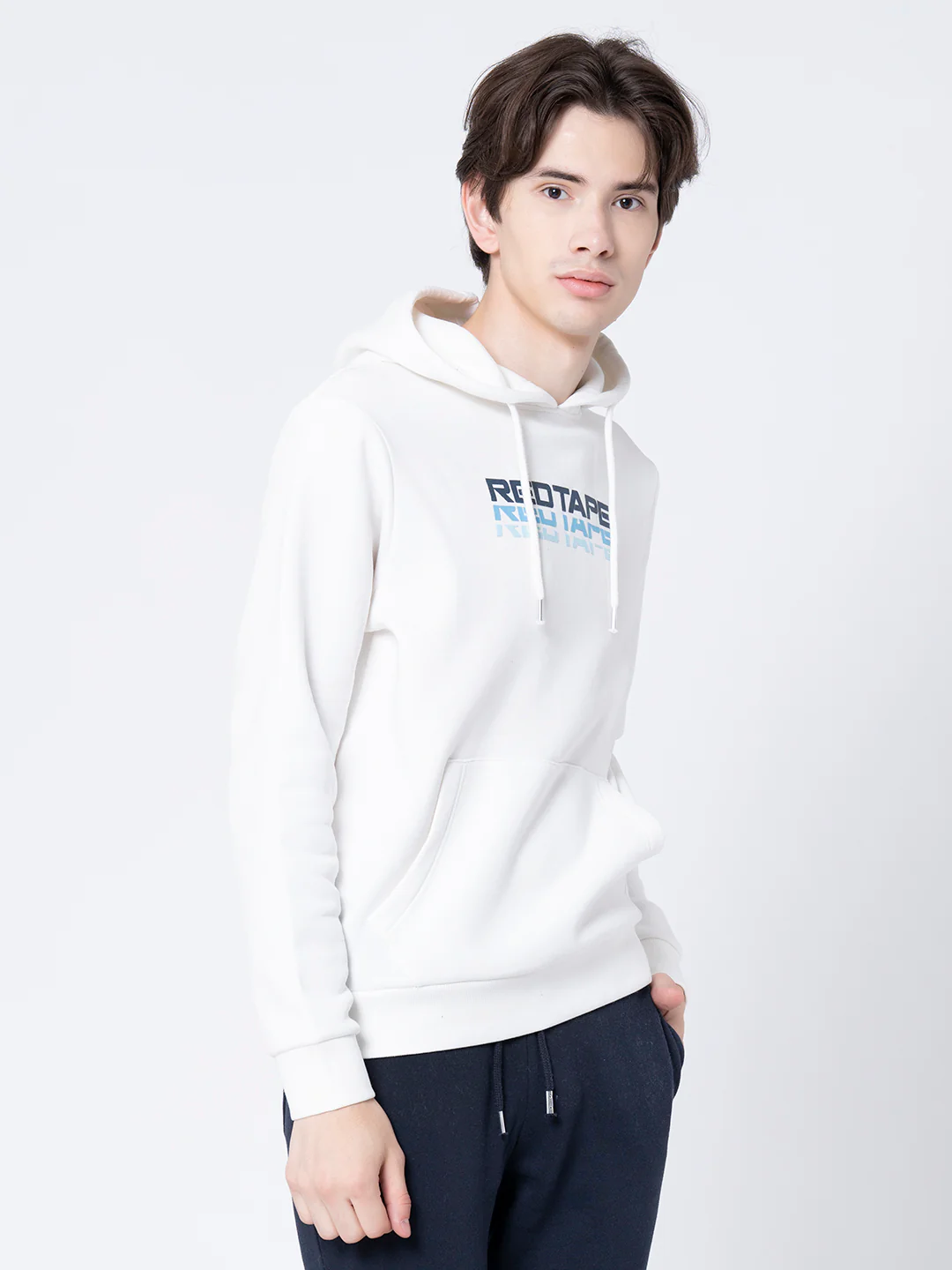 Men's Off White Hooded Sweatshirt - Image 7