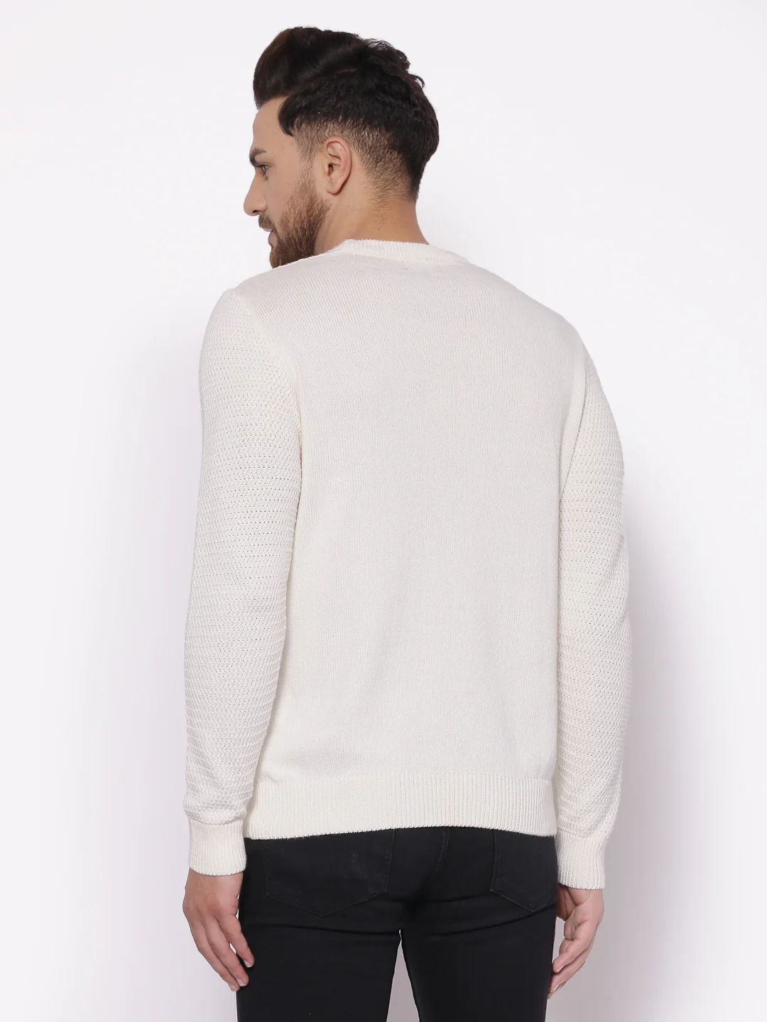 Men's Off White Sweater - Image 3