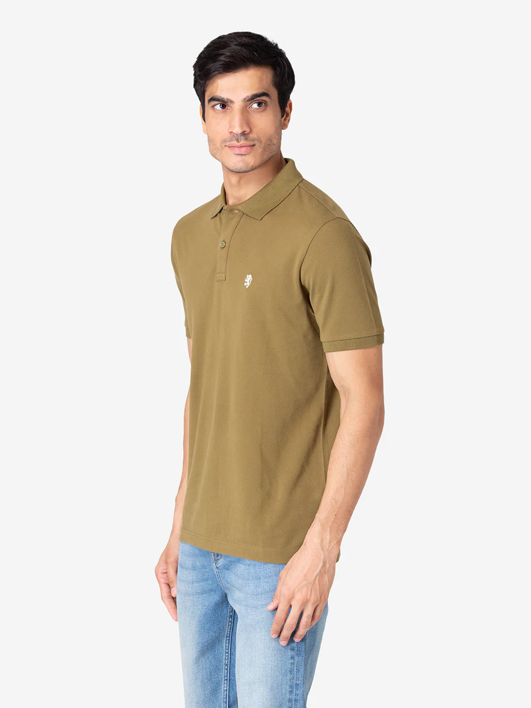 Men's Olive Half Sleeve T-Shirt - Image 2