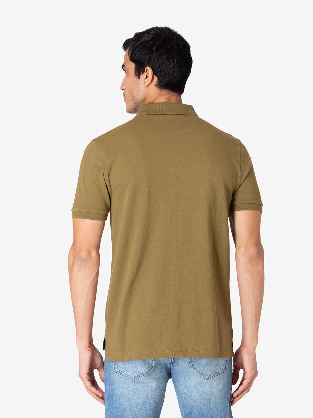 Men's Olive Half Sleeve T-Shirt - Image 4