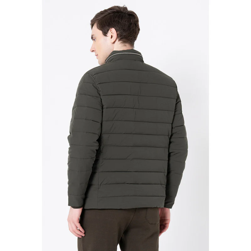 Men's Olive Solid Jacket - Image 3