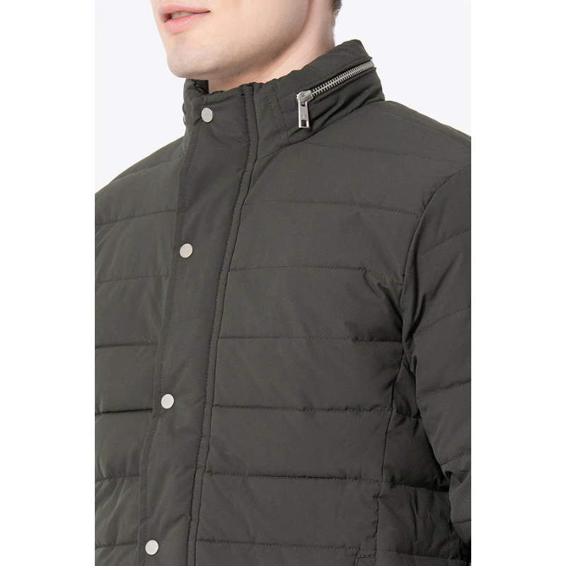 Men's Olive Solid Jacket - Image 4