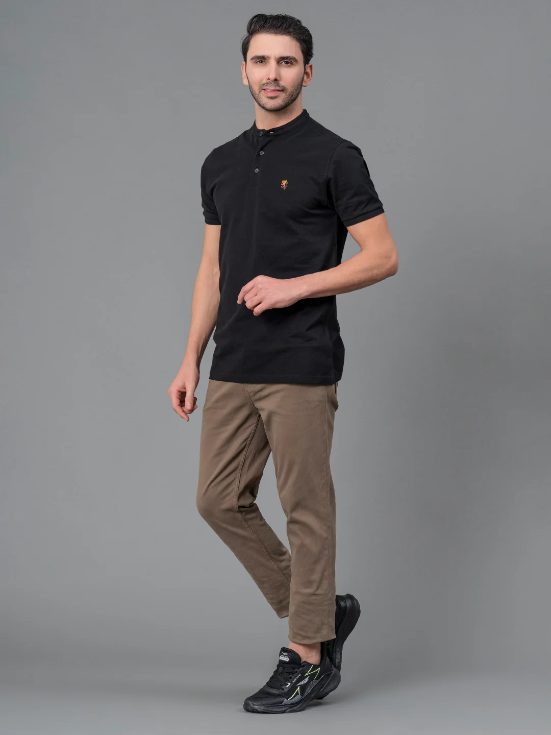 Men's Olive Solid Washed Cotton Spandex Skinny Jeans - Image 5