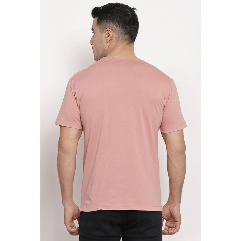 Men's Pale Pink Half Sleeve T-Shirt - Image 3