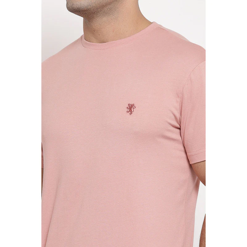 Men's Pale Pink Half Sleeve T-Shirt - Image 4