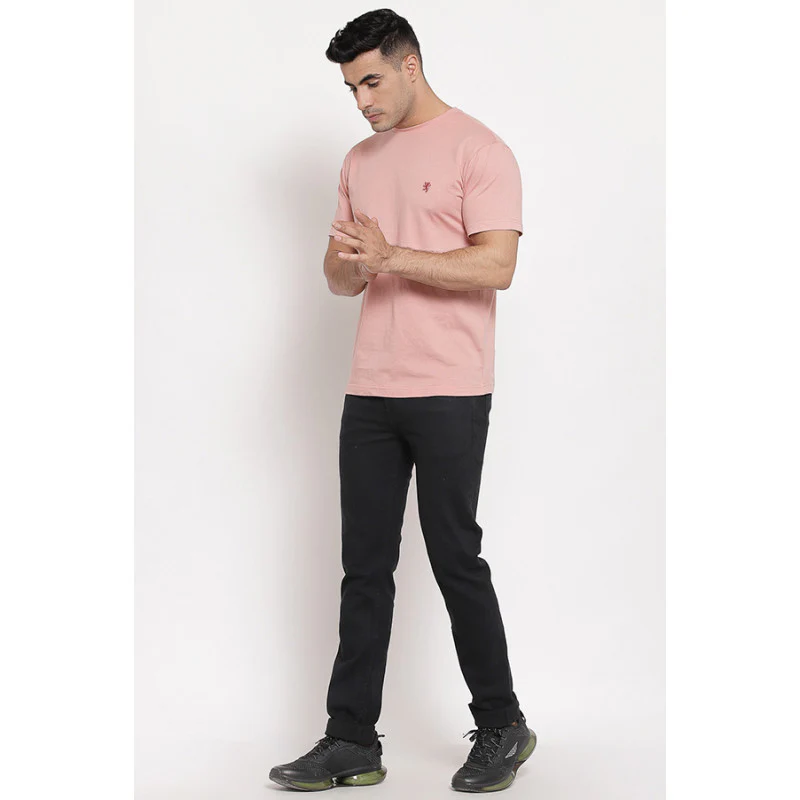 Men's Pale Pink Half Sleeve T-Shirt - Image 5