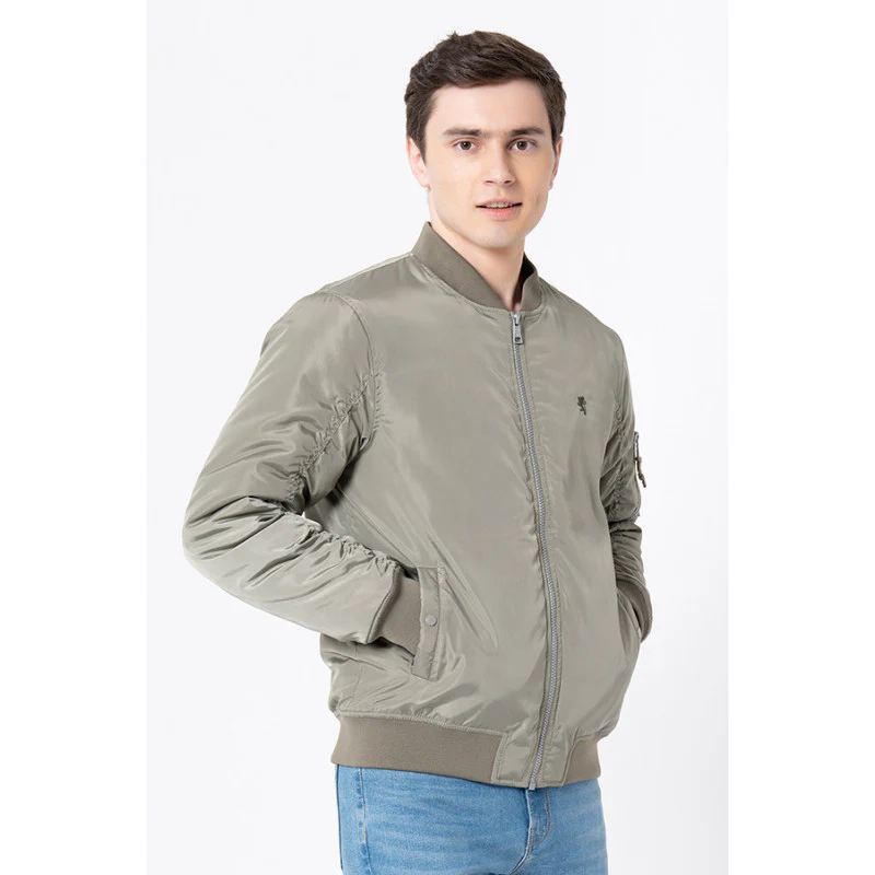 Men's Pastel Green Solid Jacket - Image 2
