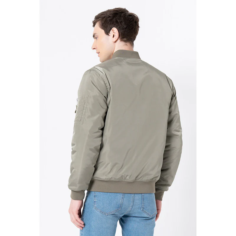 Men's Pastel Green Solid Jacket - Image 3