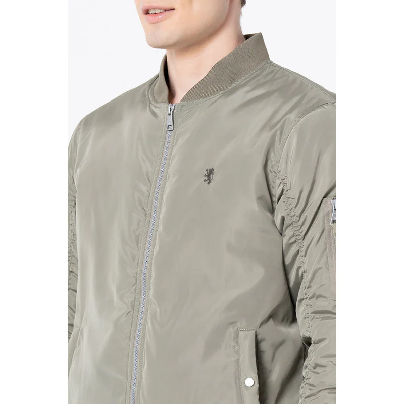 Men's Pastel Green Solid Jacket - Image 4