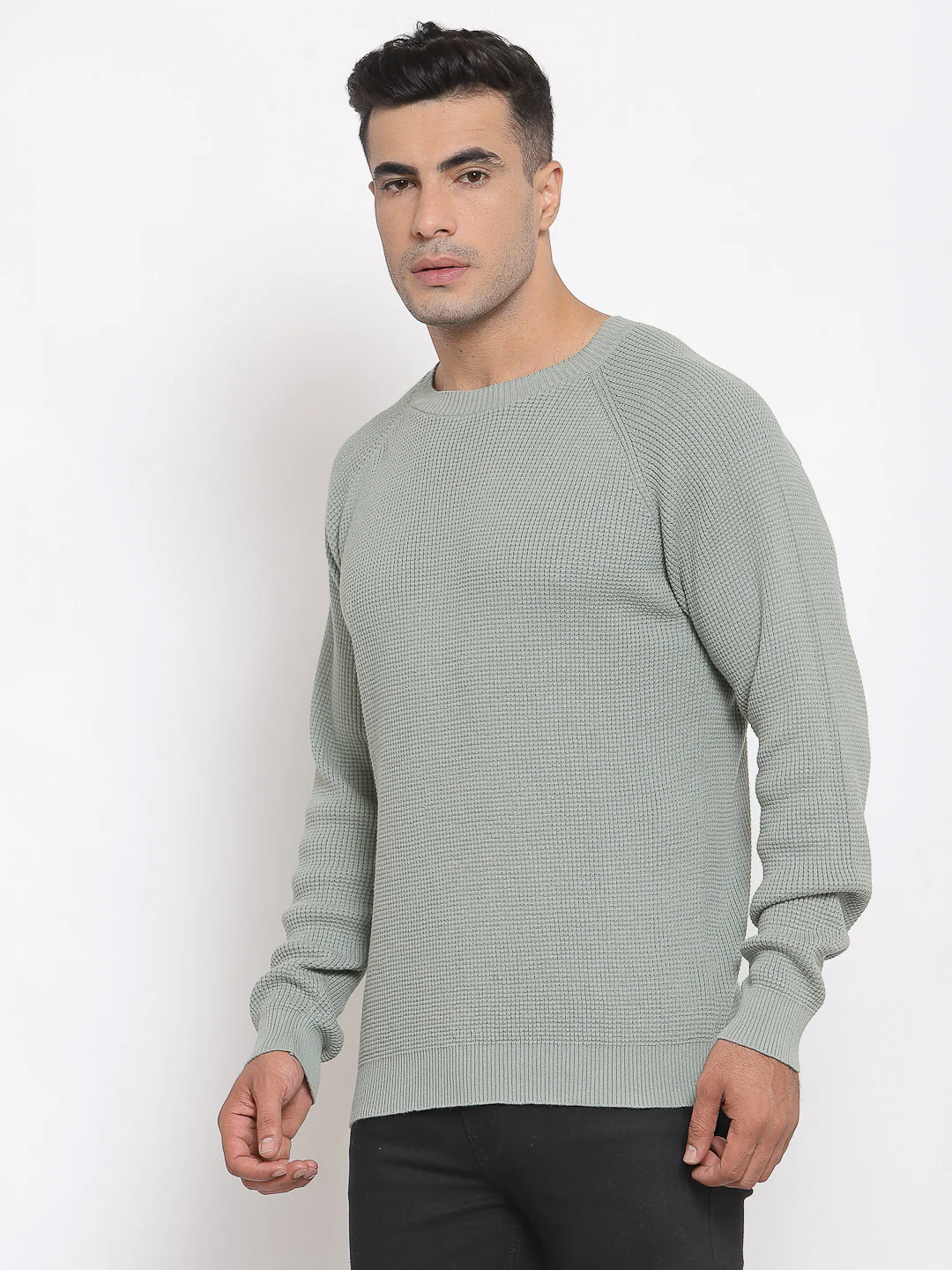 Men's Pastel Green Sweater - Image 3