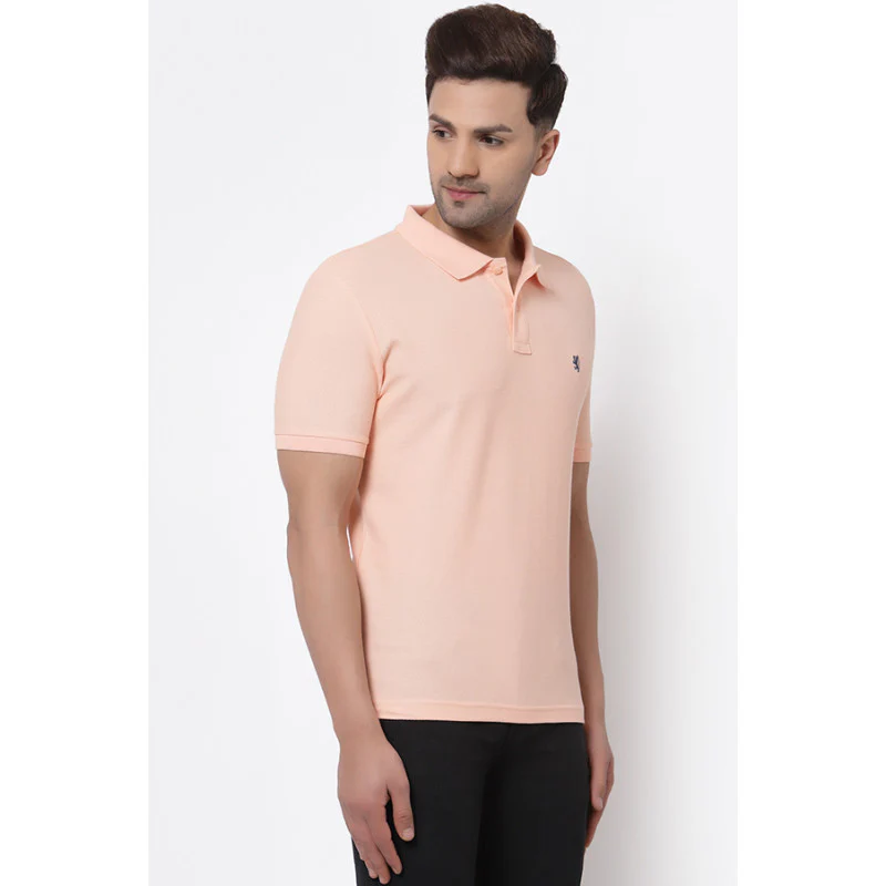 Men Peach Collared T-Shirt - Image 2