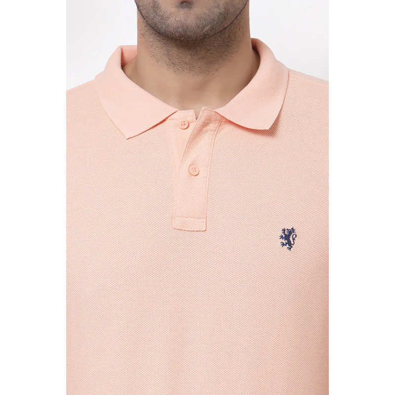 Men Peach Collared T-Shirt - Image 5