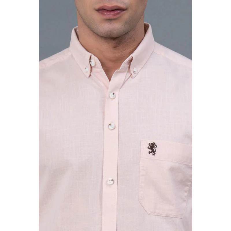 Men's Peach color Cotton Shirt - Image 4