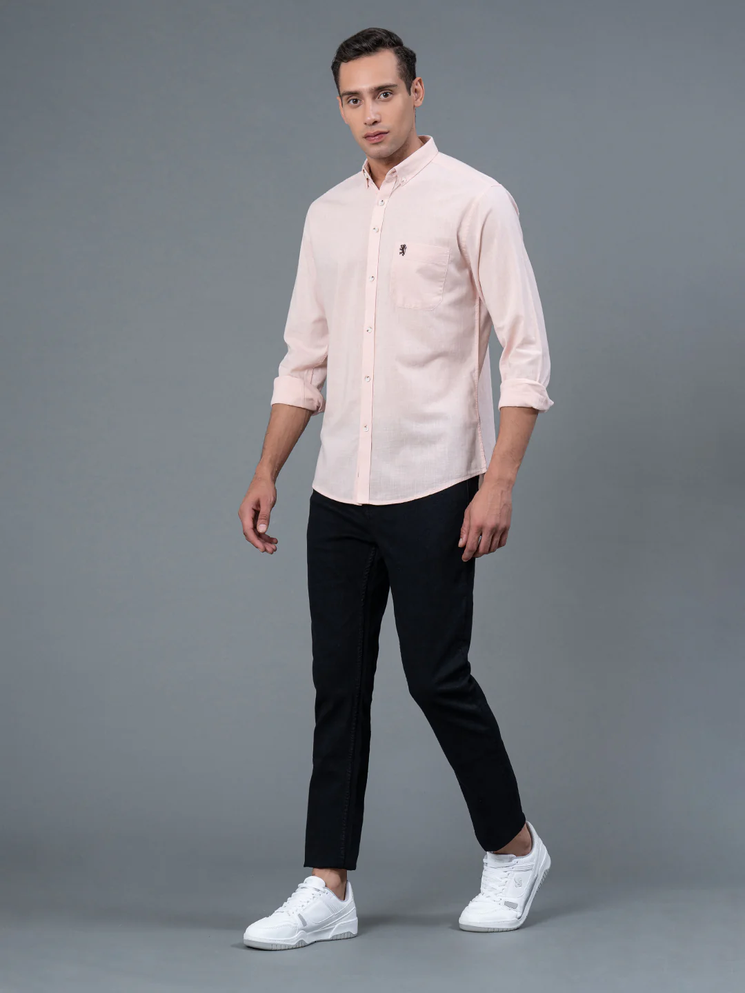 Men's Peach color Cotton Shirt - Image 5