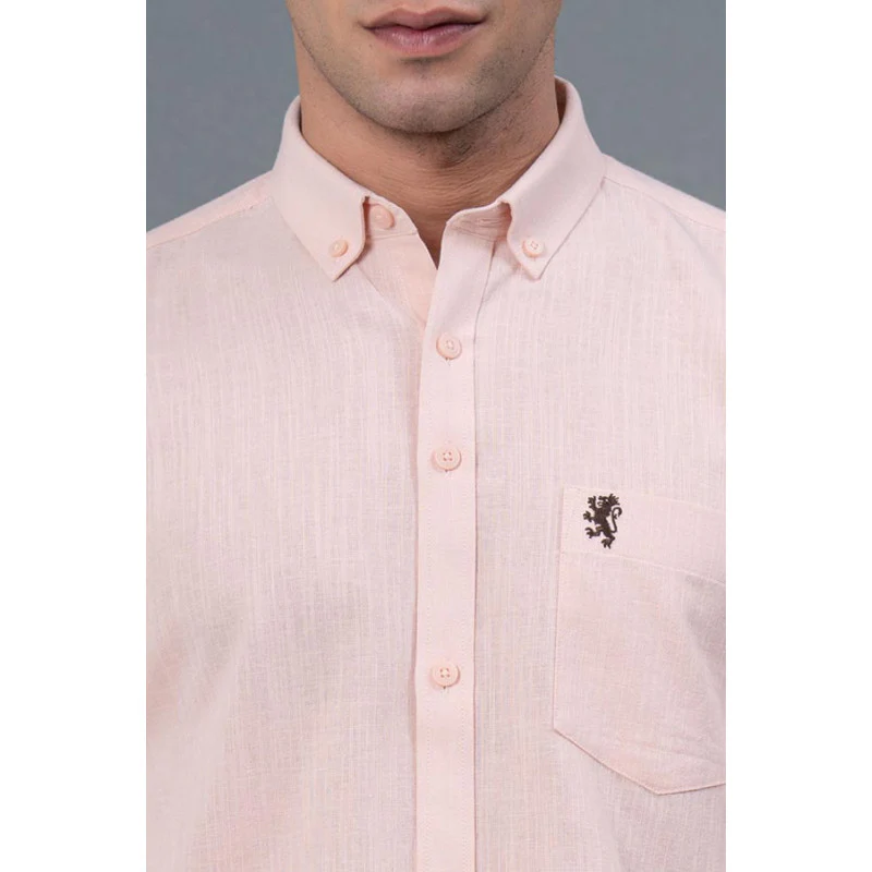 Men's Peach color Cotton Shirt - Image 4