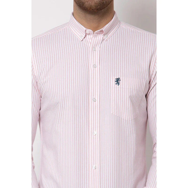 Men Peach Striped Shirt - Image 5