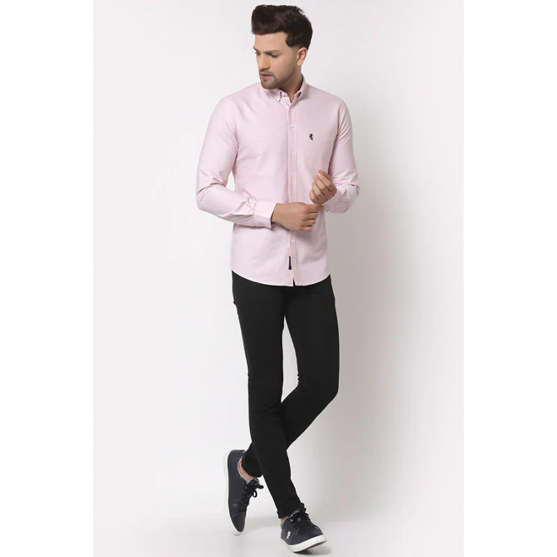 Men's Pink Full Sleeves Casual Shirt - Image 4