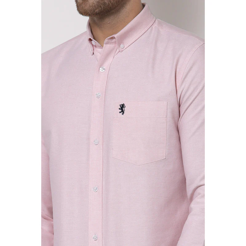 Men's Pink Full Sleeves Casual Shirt - Image 5