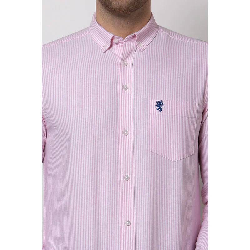 Men Pink Striped Shirt - Image 5