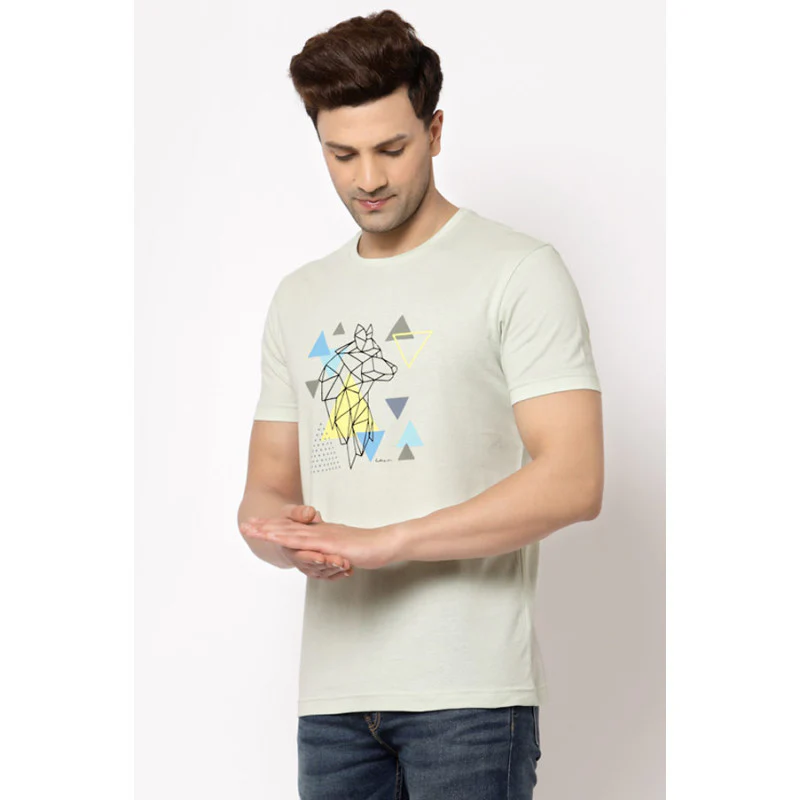 Men's Pista Round Neck Pure Cotton Graphic Print T-Shirt - Image 2