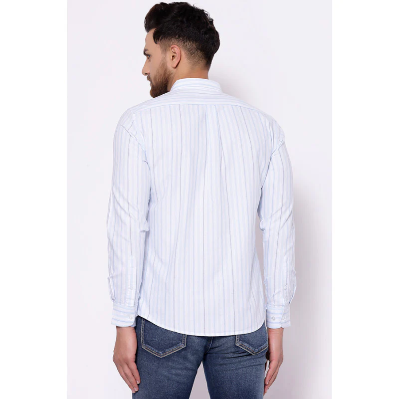 Men's Powder Blue Full Sleeves Casual Shirt - Image 3