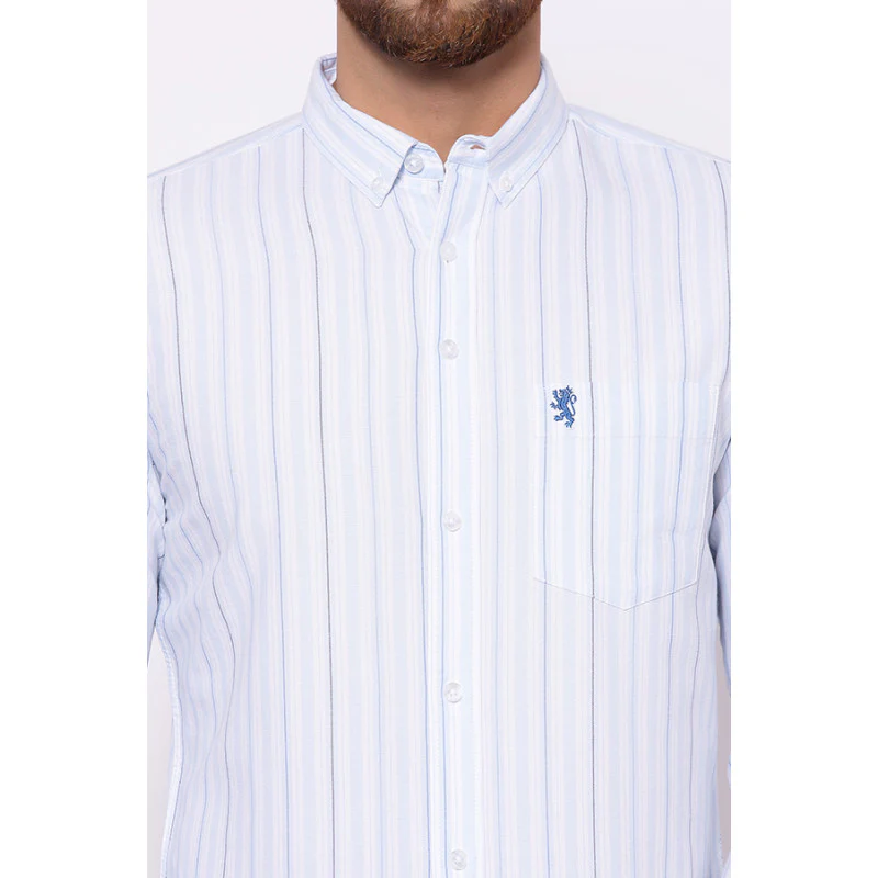 Men's Powder Blue Full Sleeves Casual Shirt - Image 5