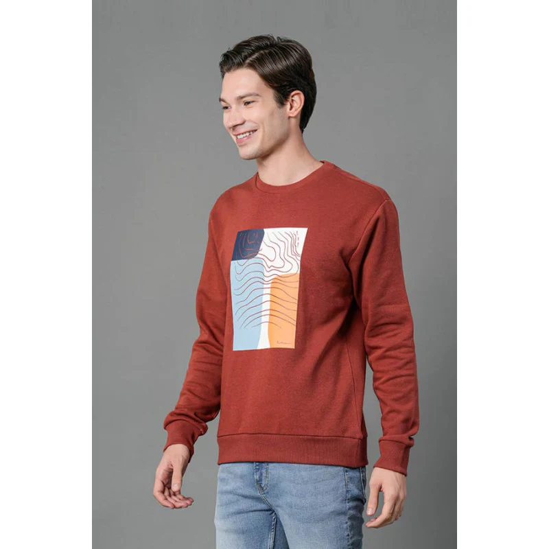 Men's Rust Graphic Print Sweatshirt - Image 2