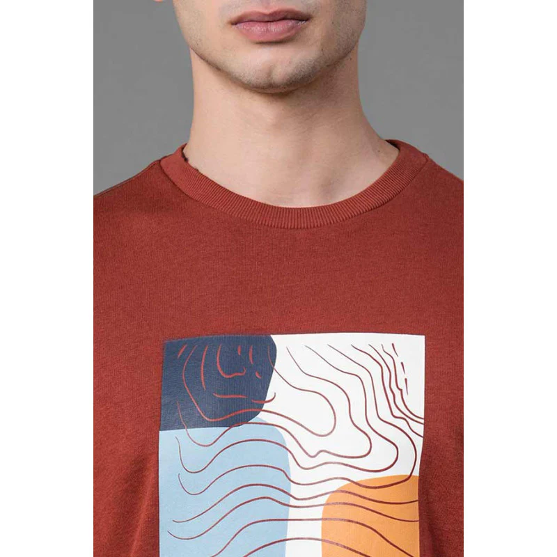 Men's Rust Graphic Print Sweatshirt - Image 4