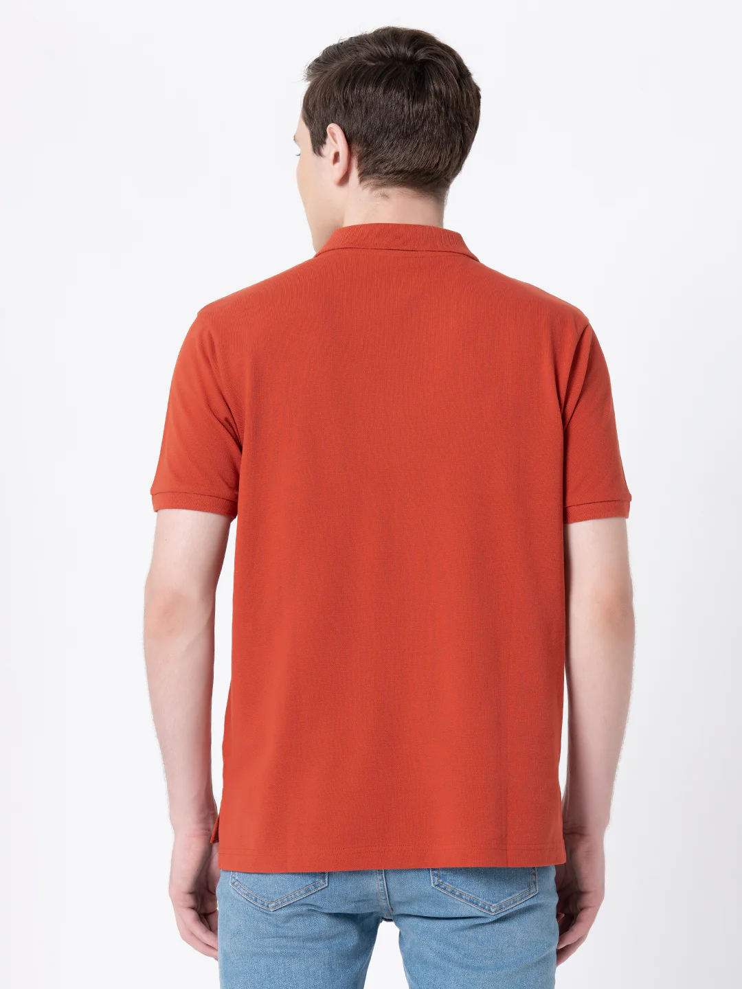 Men's Rust Solid T-Shirt - Image 3