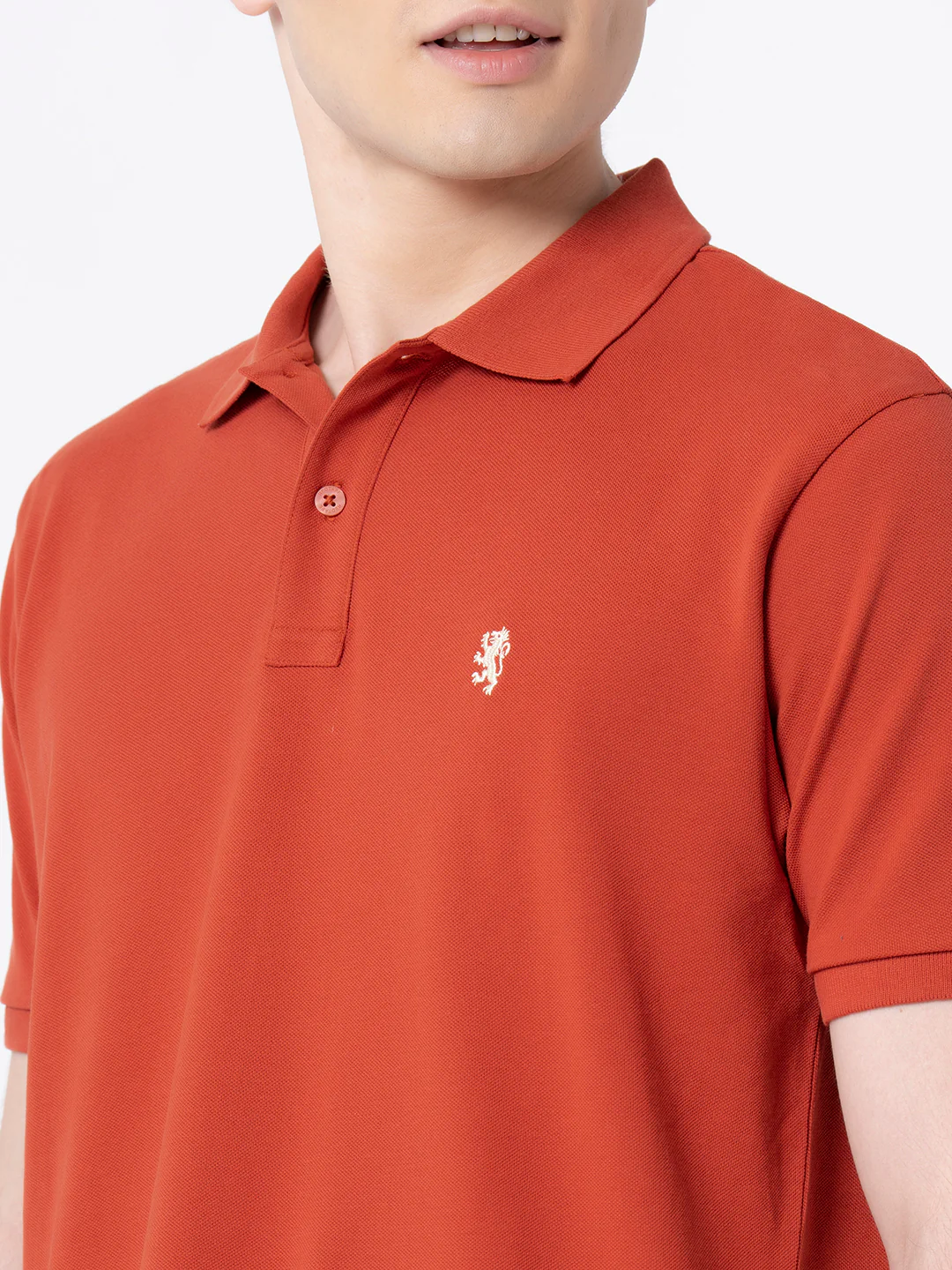 Men's Rust Solid T-Shirt - Image 4