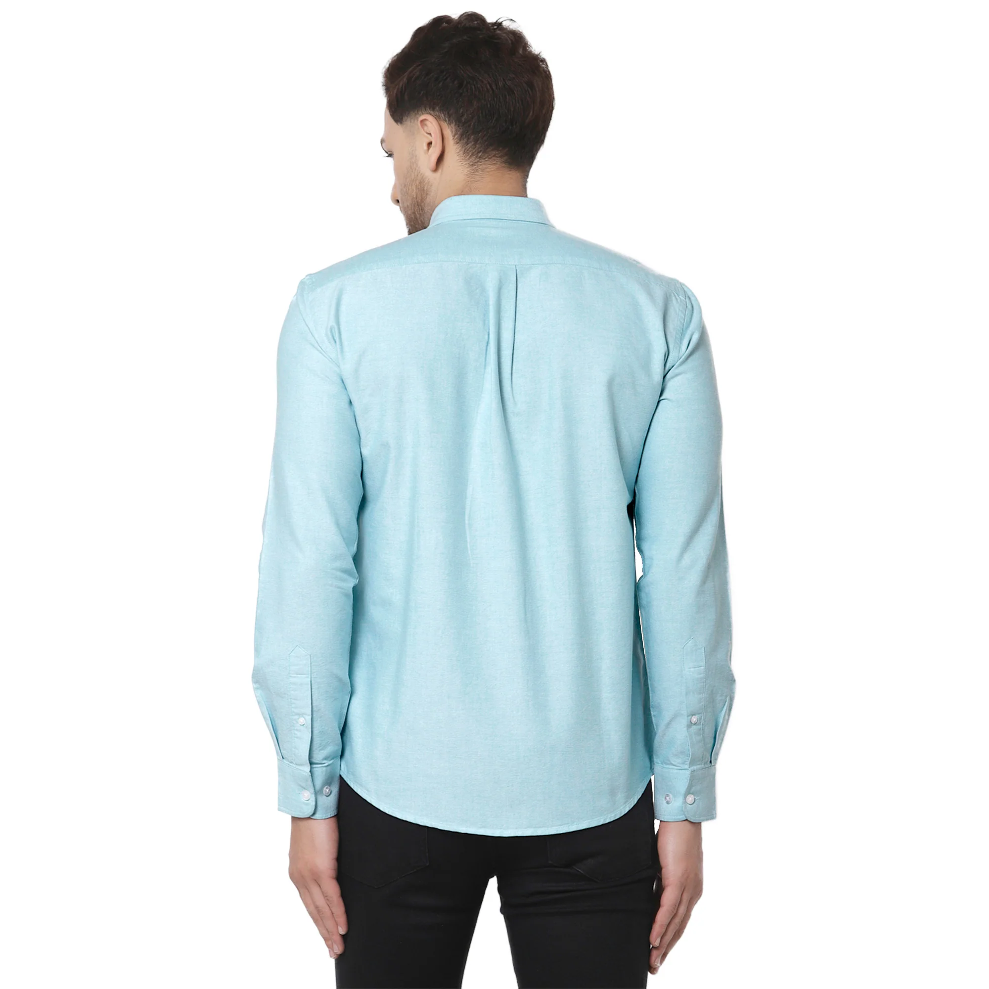 Men's Sea Green Full Sleeves Casual Shirt - Image 3
