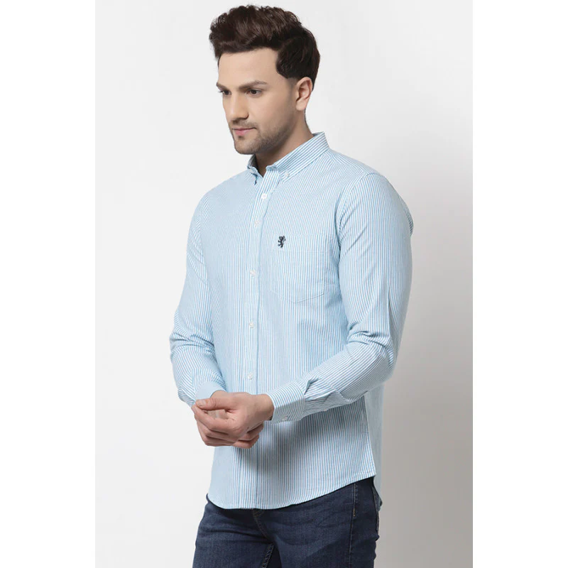 Men's Sea Green Stripe Shirt - Image 2