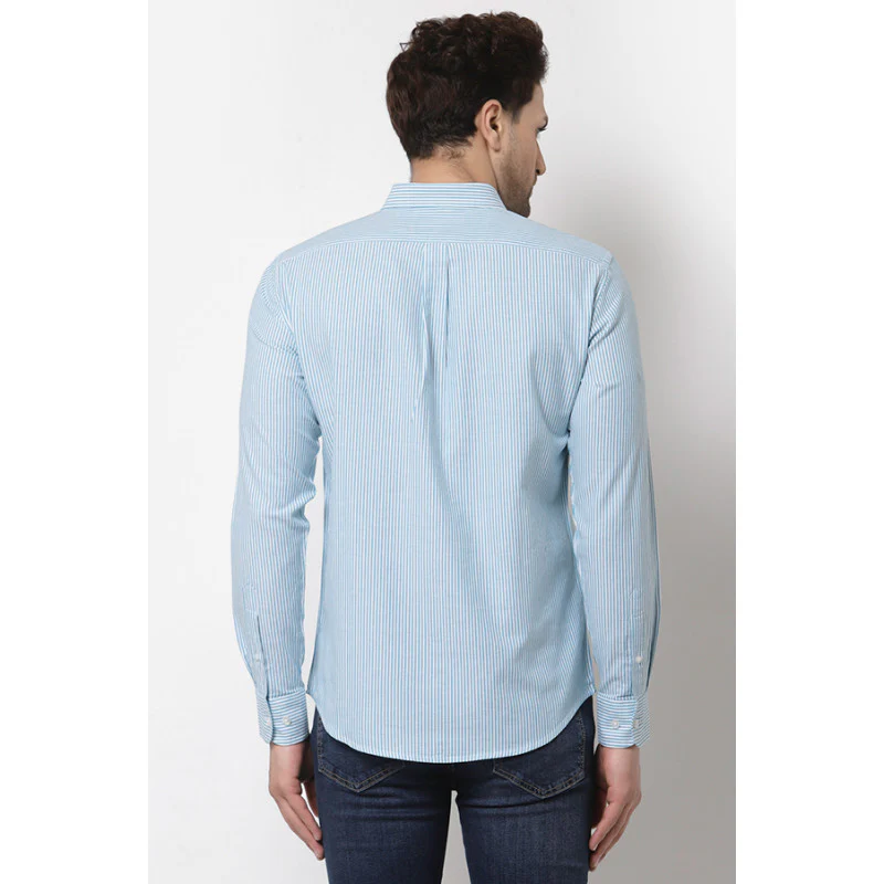 Men's Sea Green Stripe Shirt - Image 3