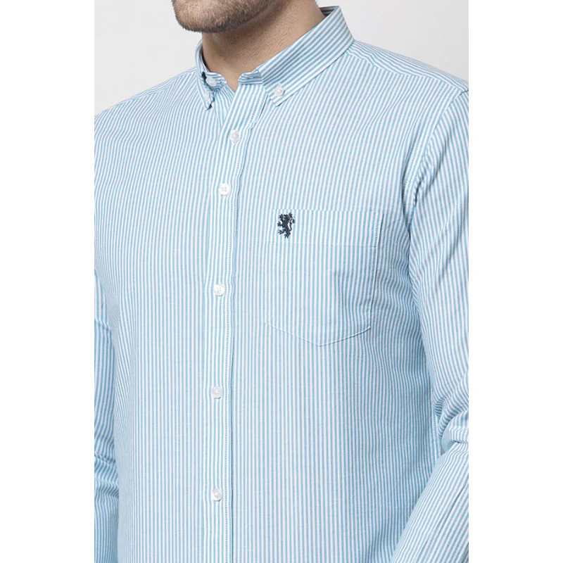 Men's Sea Green Stripe Shirt - Image 5