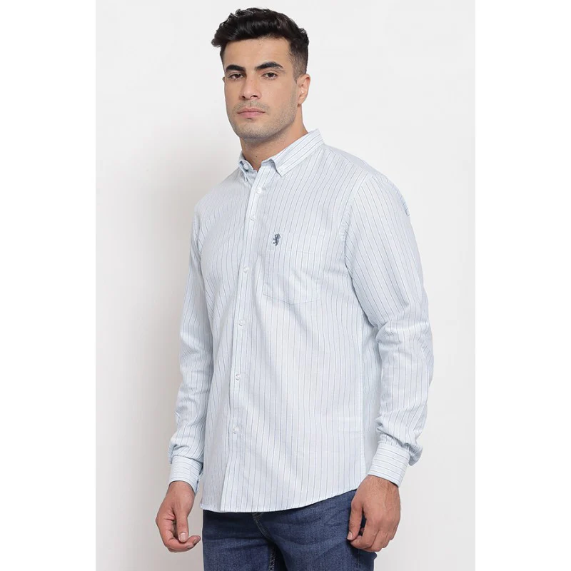 Men's Sky Blue Full Sleeves Casual Shirt - Image 3