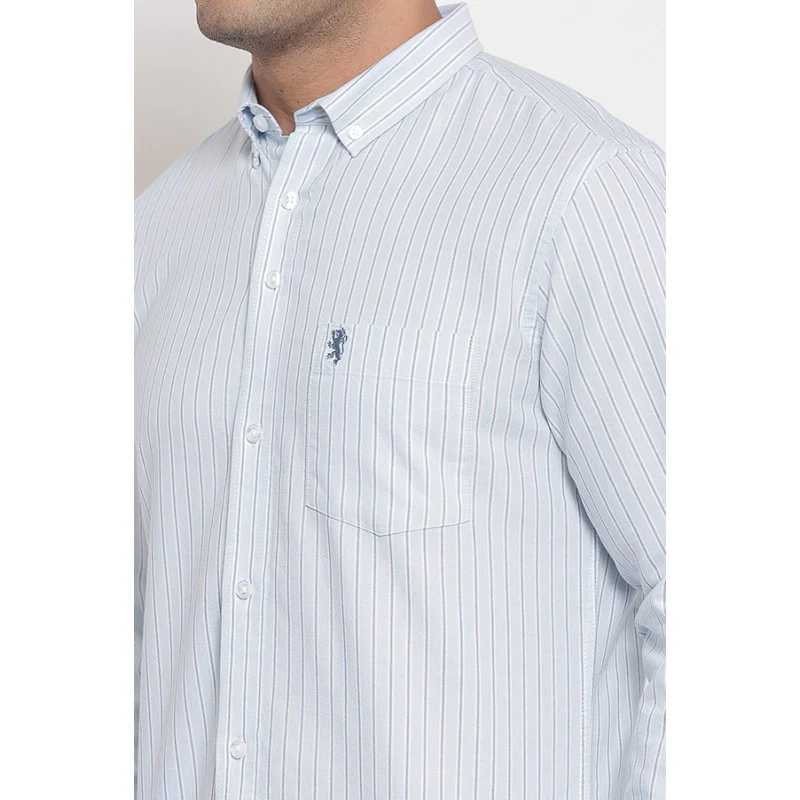 Men's Sky Blue Full Sleeves Casual Shirt - Image 5