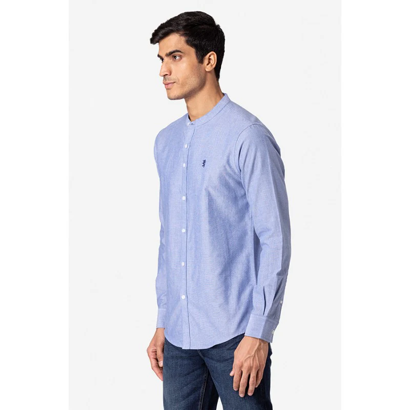 Men's Sky Blue Full Sleeves Shirt - Image 2