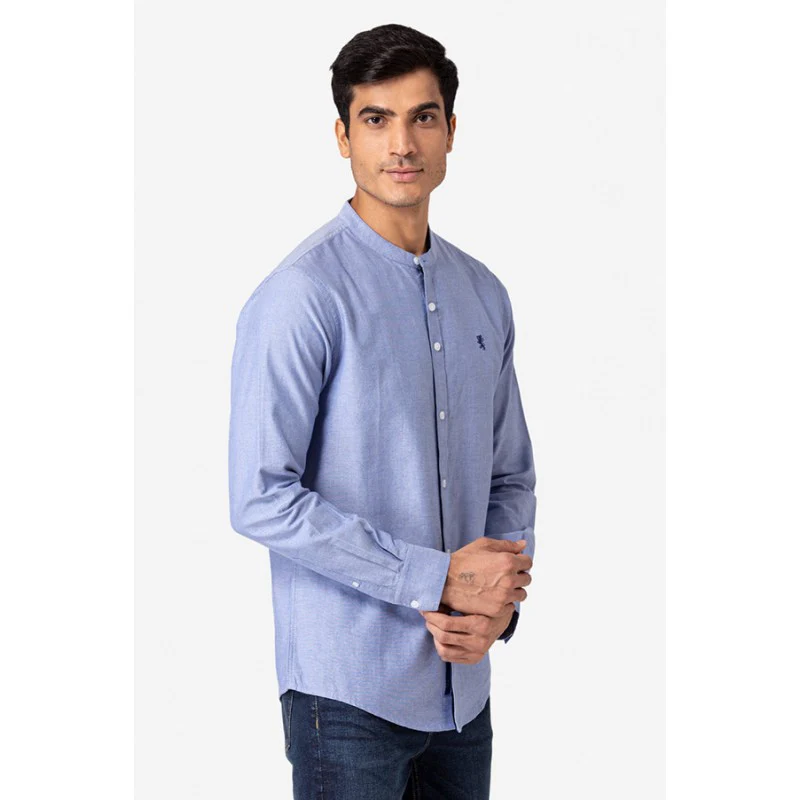 Men's Sky Blue Full Sleeves Shirt - Image 3