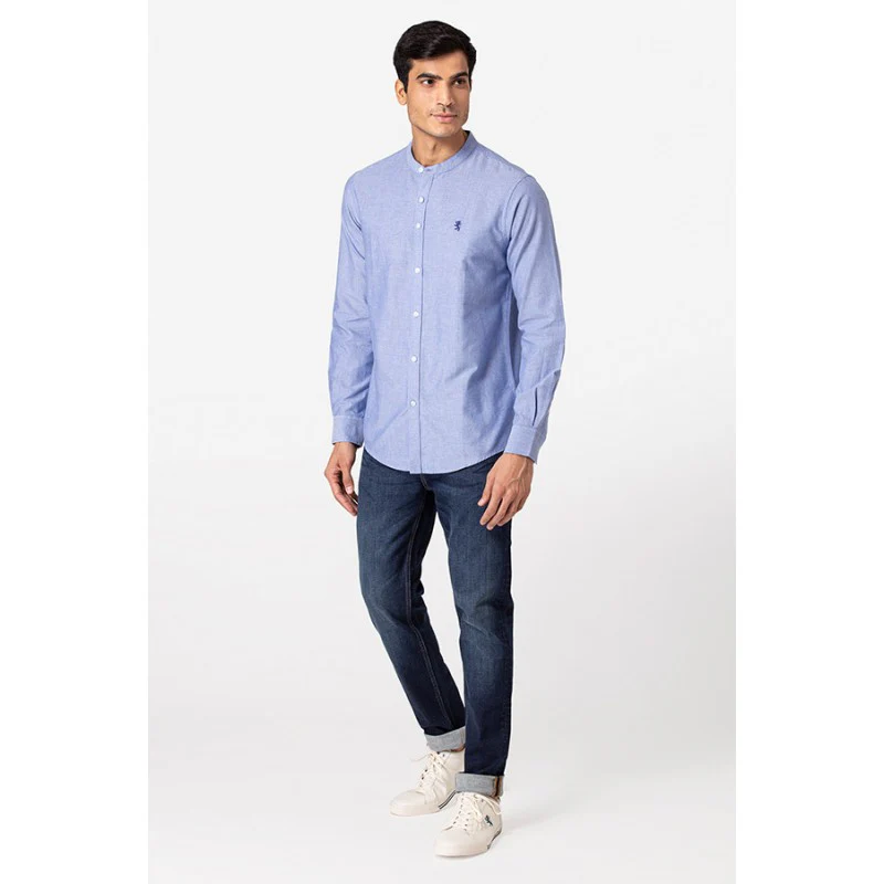 Men's Sky Blue Full Sleeves Shirt - Image 5