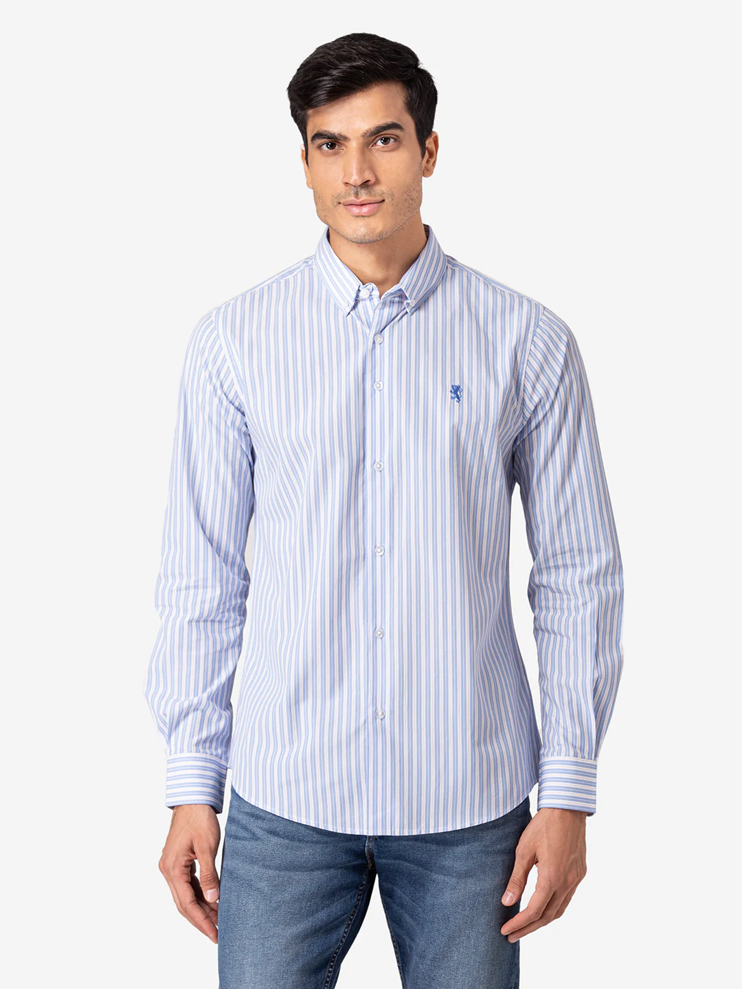 Men's Sky Blue Full Sleeves Shirt - Image 2