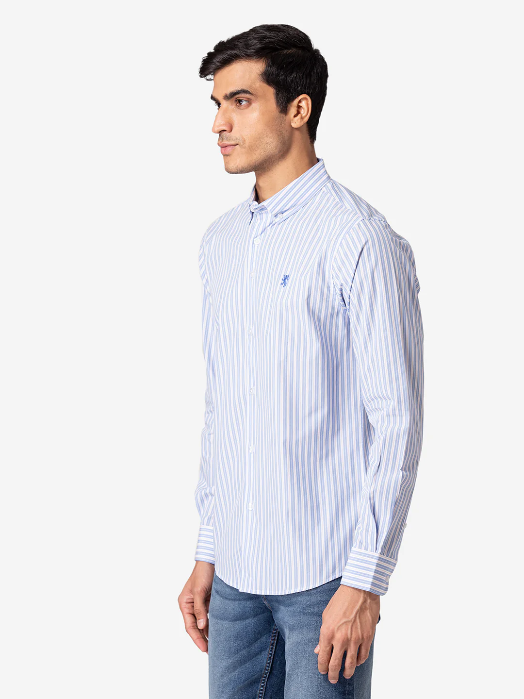Men's Sky Blue Full Sleeves Shirt - Image 3
