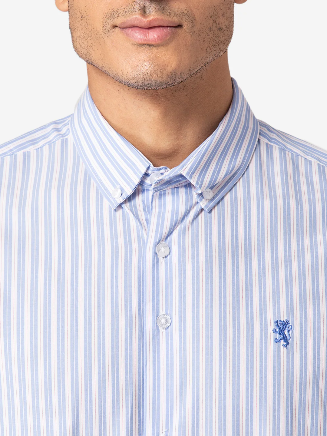 Men's Sky Blue Full Sleeves Shirt - Image 7