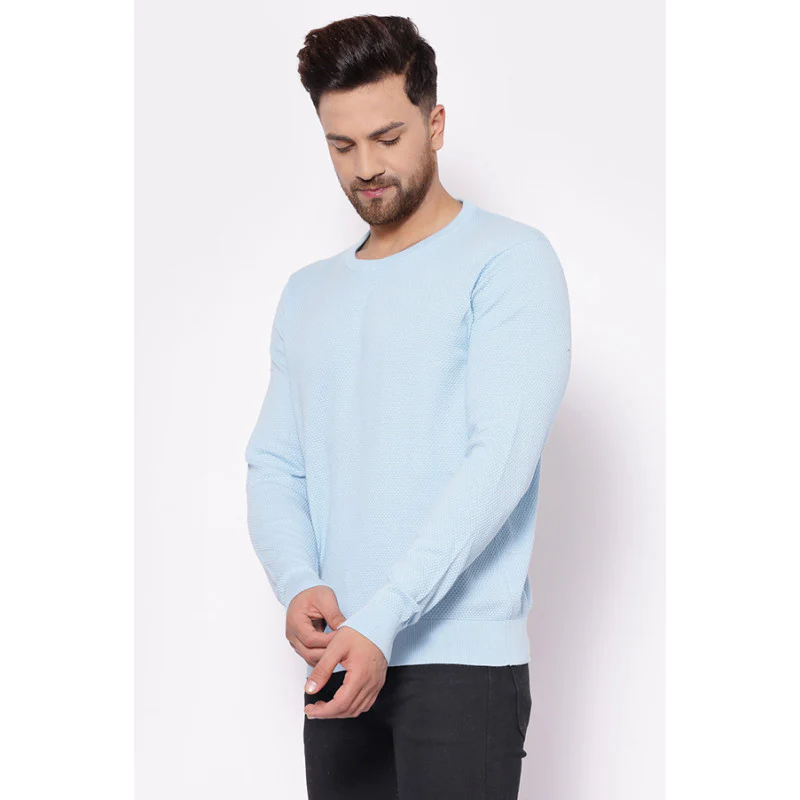 Men's Sky Blue Sweater - Image 2